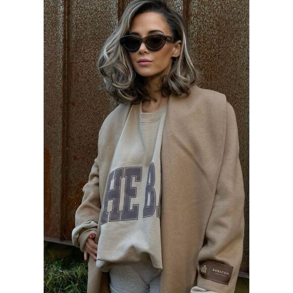 NWT The BAR Varsity Crewneck Chocolate Chip Grey Brown Size XXL - Picture 3 of 6